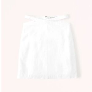 Strappy Waist Linen-Blend Mini Skirt